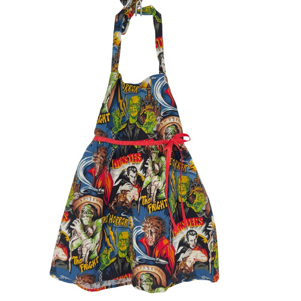 Hemet Girls Universal Monsters Horror Halter Dress Size 4 Frankenstein Dracula
